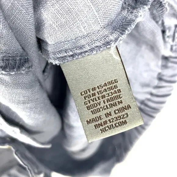 XCVI Midi Length Dress Womens Size Large Button Front Linen Light Blue Gray - Picture 7 of 7